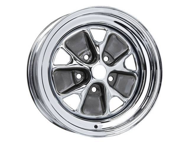 Styled Steel Wheel, 14x6, chrome rim, medium charcoal inserts