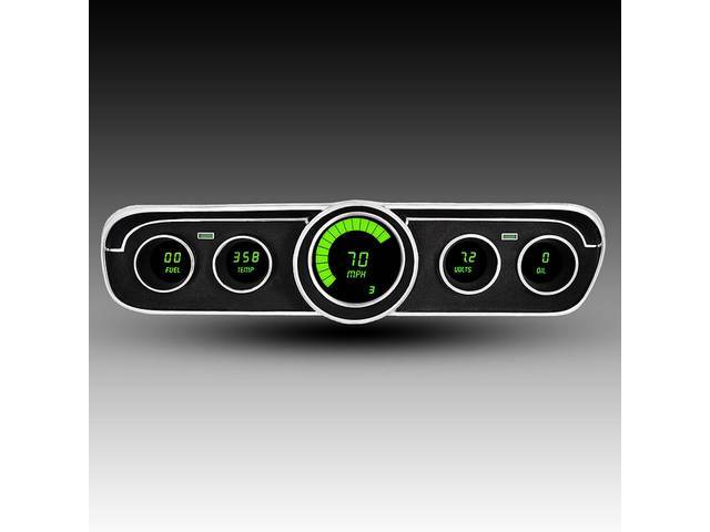 Digital Dash Gauge Panel by Intellitronix, green illumination