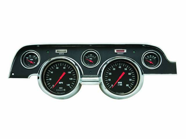 Instrument Cluster Assembly, Custom by Classic Instruments, Hot Rod Black Gauges