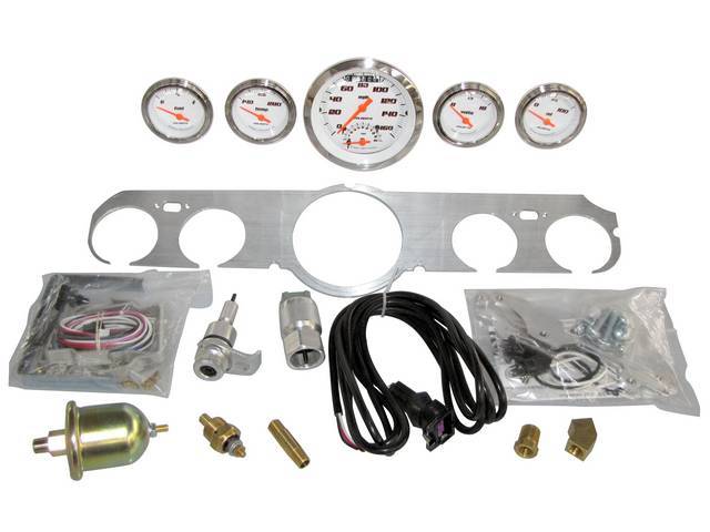 Instrument Cluster Assembly, Custom 5 Gauge by Classic Instruments, Velocity White Gauges