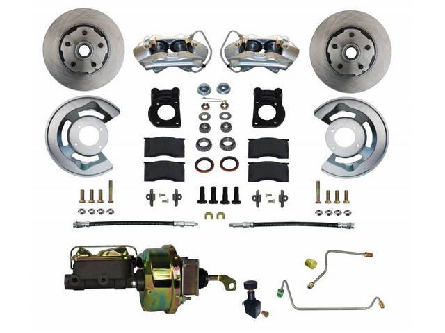 Front Disc Brake and Power Booster Conversion Kit, 4 Piston Calipers