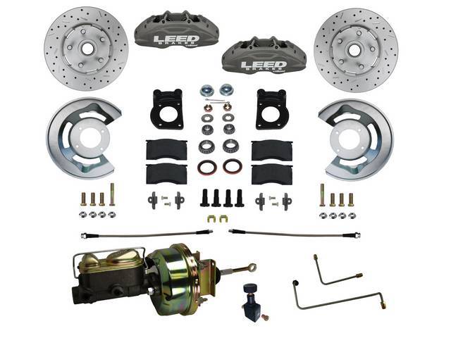 Front Disc Brake and Power Booster Conversion Kit, Max Grip XDS D11, GRAY