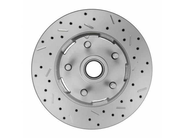 Max Grip XDS Fornt Disc Brake Rotor, RH, Cross-Drilled, Slotted and Plated