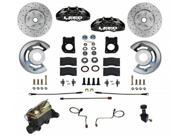 Front Disc Brake and Power Booster Conversion Kit, Max Grip XDS D11, BLACK