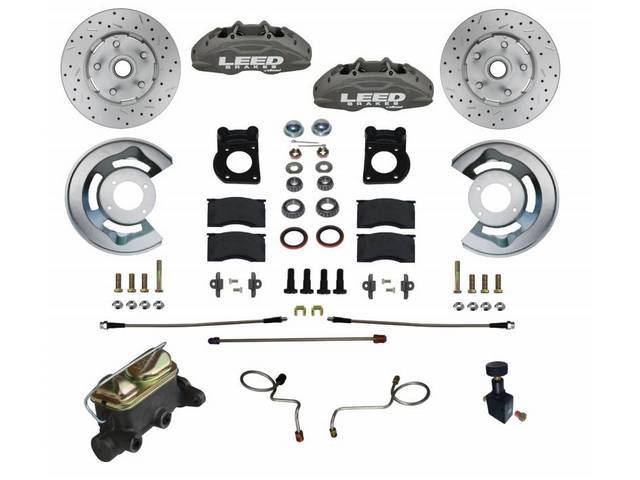 Front Disc Brake and Power Booster Conversion Kit, Max Grip XDS D11, GRAY