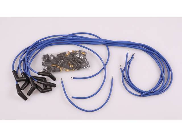 Pertronix Flame Thrower 8mm Spark Plug Wire Set, Blue with 115˚ Boots