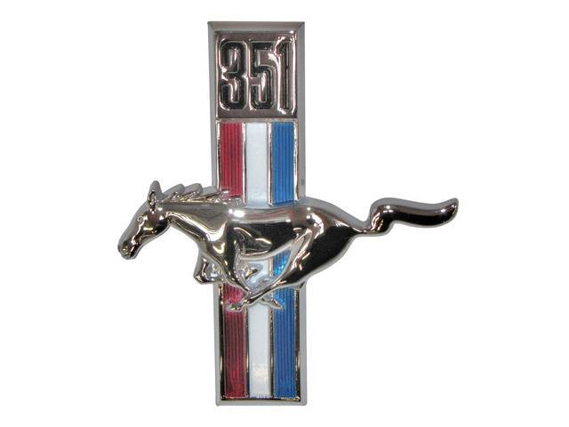 Fender Emblem, Tri-Bar Running Horse “351”, LH