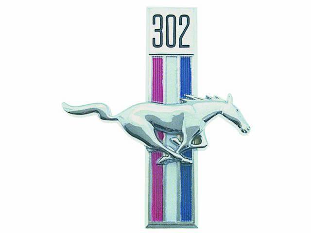 Fender Emblem, Tri-Bar Running Horse, “302”, RH