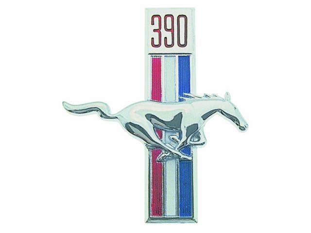 Fender Emblem, Tri-Bar Running Horse, “390”, RH