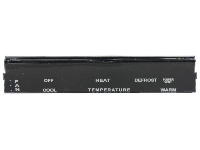 Heater Control Face Plate