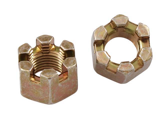NUT, CASTLE,  PAIR, 9/16 INCH-18, 7/8 INCH