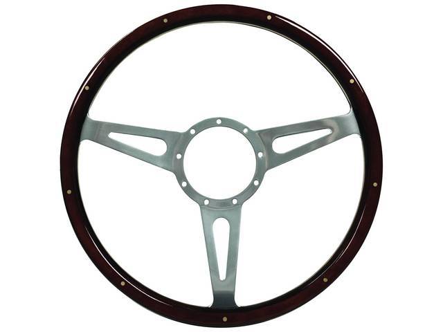 Deluxe 3 Spoke Wood Rimmed Steering Wheel