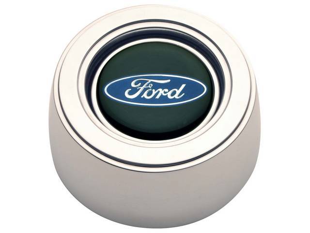 Retro Wood Steering Wheel Horn Button, Ford Oval