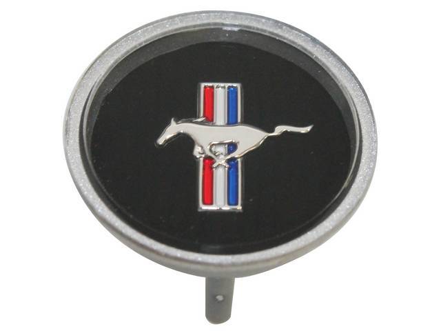 Horn Pad Center Emblem, Tri-Bar Running Horse