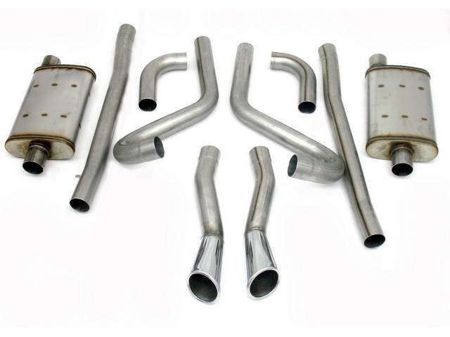 JBA Dual Exhaust Kit, 2 1/2” Pipes with Outlets that Exit Out of a GT Valance