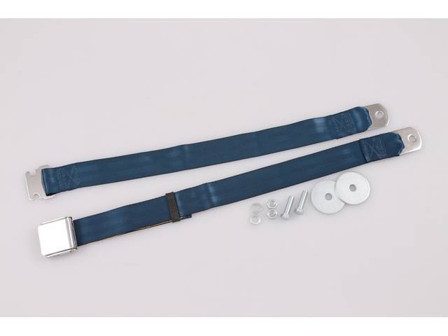 Classic Style Lap Seat Belt, 2 Point, dark blue