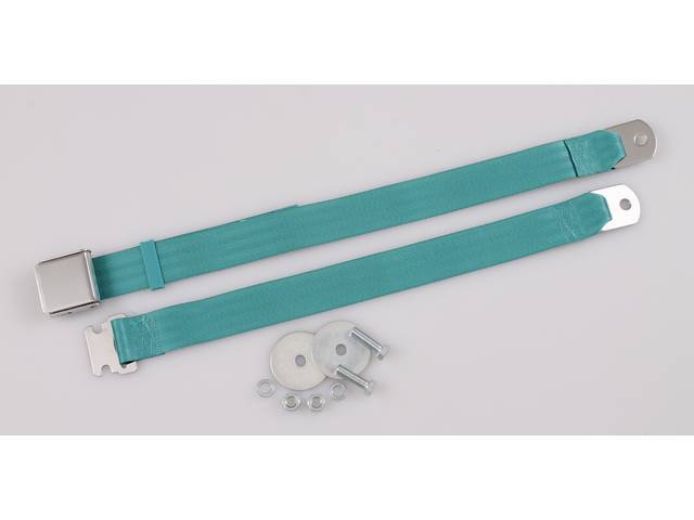 Classic Look Seat belt, 2 Point, turquoise