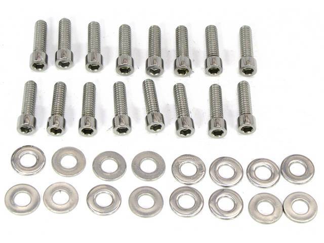 BOLT KIT, ALUMINUM VALVE COVER, POLISHED STAINLESS STEEL