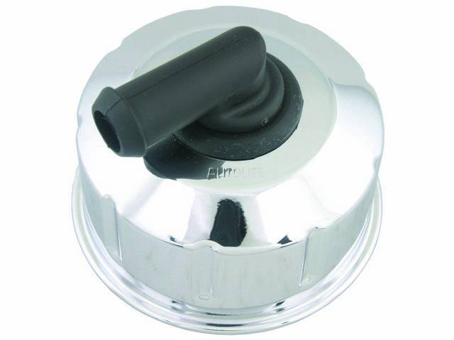 Oil Filler and Breather Cap, Twist On Style, Chrome, Autolite