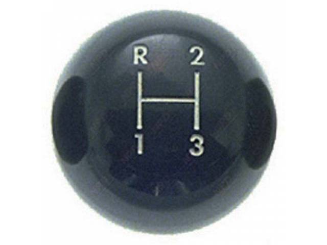 Manual Transmission Shift Lever Knob, Black Bakelight, 3 Speed