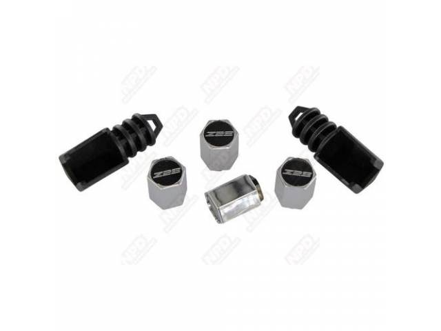 ANTI-THEFT CAP SET, Valve Stem, (6) Incl 4 chrome caps w/ *Z/28* logo and 2 removal keys (caps can not be removed w/o special key)