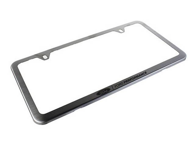 Ford Performance Slim Style License Plate Frame-Brushed Stainless Steel