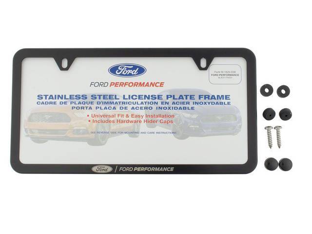 Ford Performance Slim Style License Plate Frame-Black Stainless Steel