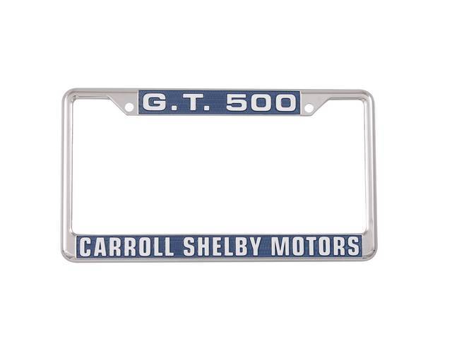 License Plate Frame, G.T. 500 Carroll Shelby Motors