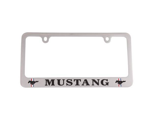License Plate Frame, Mustang in Block Letters