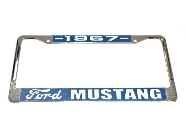 License Plate Frame, 1967 Mustang with Running Horse