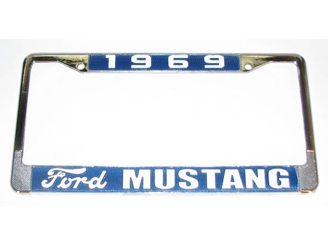 License Plate Frame, “1969 Mustang” with Running Horse