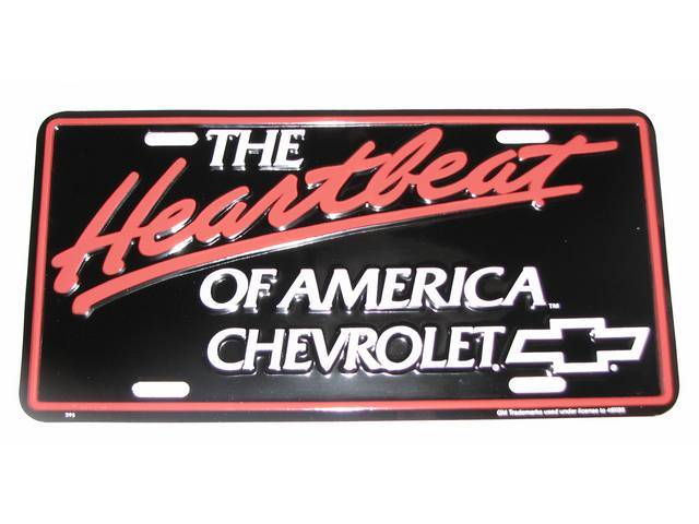 LICENSE PLATE, THE HEARTBEAT OF AMERICA, CHEVROLET