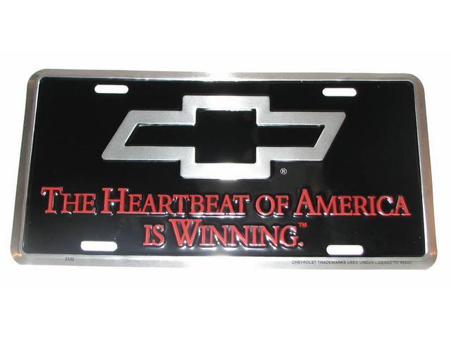 LICENSE PLATE, THE HEARTBEAT OF AMERICA IS WINNING