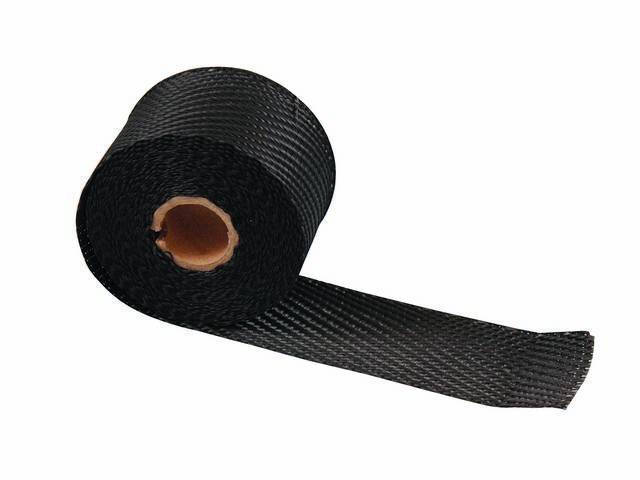 EXHAUST WRAP, Black Titanium, Carbon fiber look w/ LR Technology, 2 Inch x 15 Foot roll, Silicone coating not reqd, Withstands 1800 degrees of direct heat