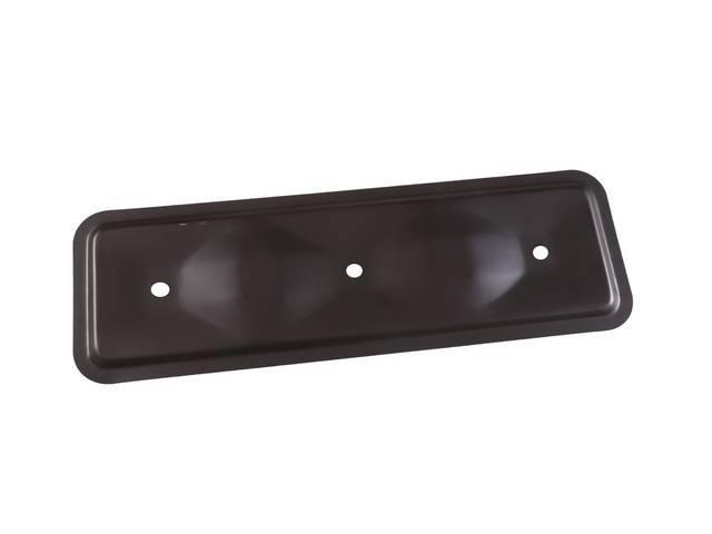 Valve Cover Side Plate, Black Plated Steel, 12-3/4 X 4-1/8 inches, reproduction