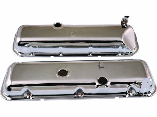 COVER SET, Valve, OE Style external Appearance W/ Spark Plug stands, W/ Baffles and Oil Drippers, Chrome Plated Steel, OER reproduction