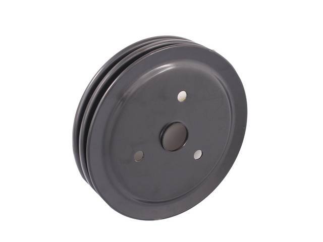 PULLEY, Crankshaft, double groove, 7.30 inch o.d., 1.375 inch depth, black finish, repro