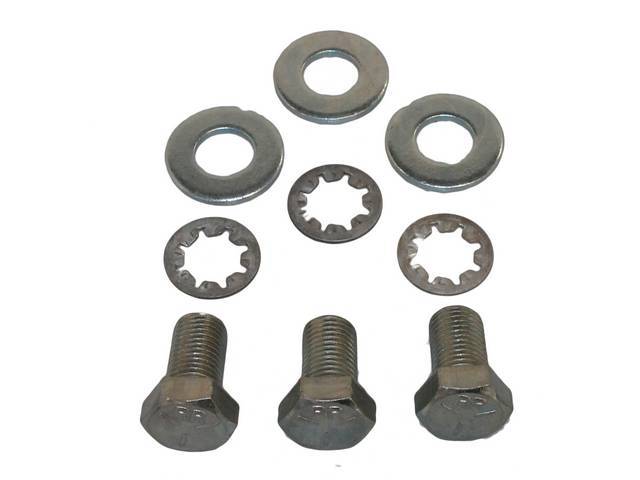 FASTENER KIT, CRANKSHAFT PULLEY, (9), HEX BOLTS, INTERNAL TOOTH AND FLAT WASHERS