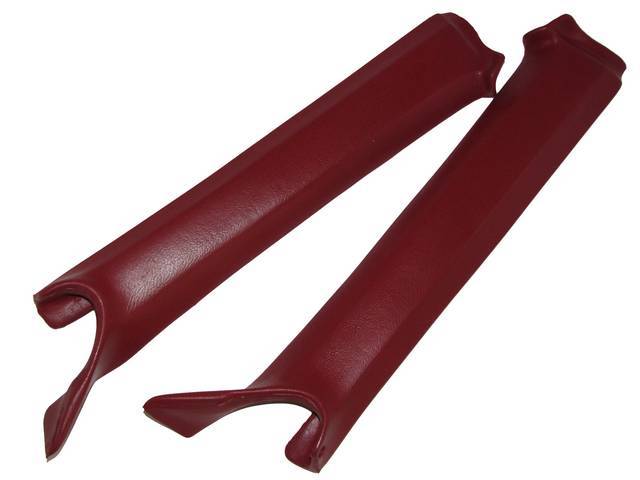 MOLDING / PAD SET, Inner Windshield Pillar (Garnish), Red, features correct madrid grain and pre-punched mounting holes, Repro