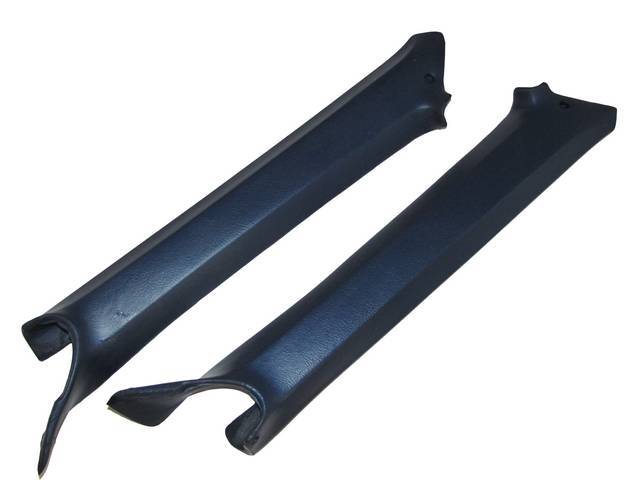 MOLDING / PAD SET, Inner Windshield Pillar (Garnish), Dark Blue, features correct madrid grain and pre-punched mounting holes, Repro