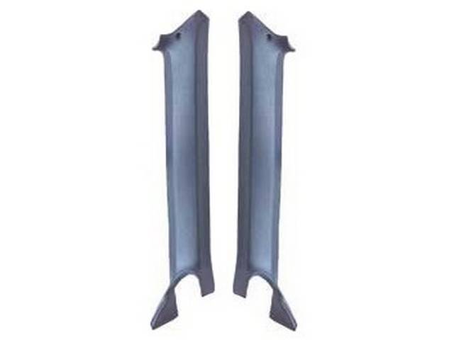 MOLDING / PAD SET, Inner Windshield Pillar (Garnish), Medium Blue, features correct madrid grain and pre-punched mounting holes, Repro