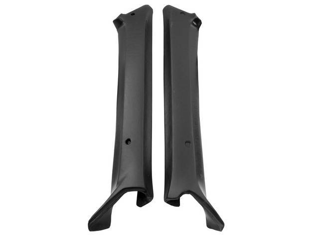 MOLDING / PAD SET, Inner Windshield Pillar (Garnish), Black, features correct madrid grain and pre-punched mounting holes, Repro