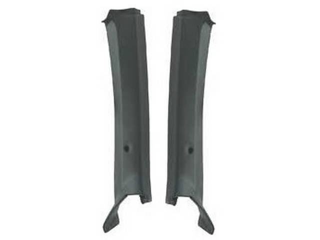 MOLDING / PAD SET, Inner Windshield Pillar (Garnish), Dark Green, features correct madrid grain and pre-punched mounting holes, Repro