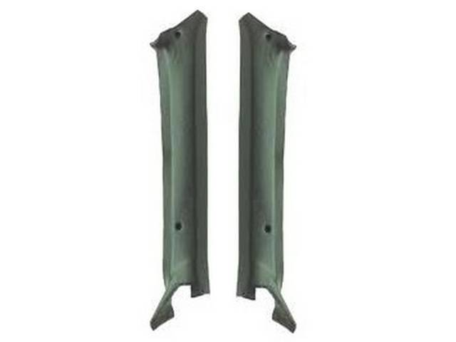 MOLDING / PAD SET, Inner Windshield Pillar (Garnish), Dark Green, features correct madrid grain and pre-punched mounting holes, Repro