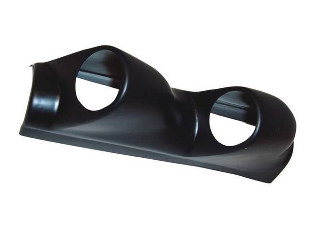 GAUGE HOLDER, Inner Pillar, Auto Meter, Dual, black ABS-plastic (paintable to match interior colors)