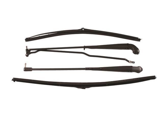 Windshield Wiper Arm and Blade Set, Black Satin finish, OER reproduction for (70-81)