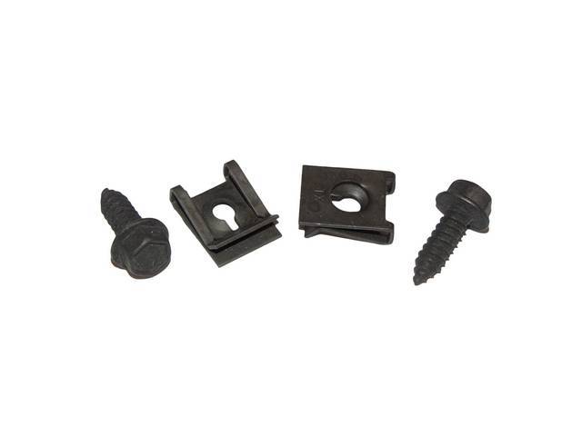 Windshield Washer Jar / Reservoir Fastener Kit , 4-pc OE Correct AMK Products reproduction for (71-74)