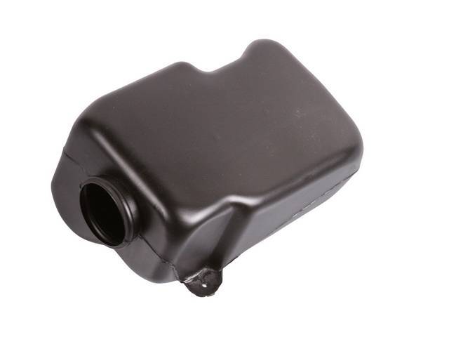 JAR / RESERVOIR, Windshield Washer Fluid, correct molded black plastic, Repro   ** Listed under Group 10153 in some Pontiac Parts Guides **