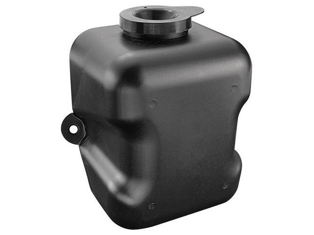 Windshield Washer Fluid Jar / Reservoir, black plastic, includes cap, Reproduction for (68-70)  