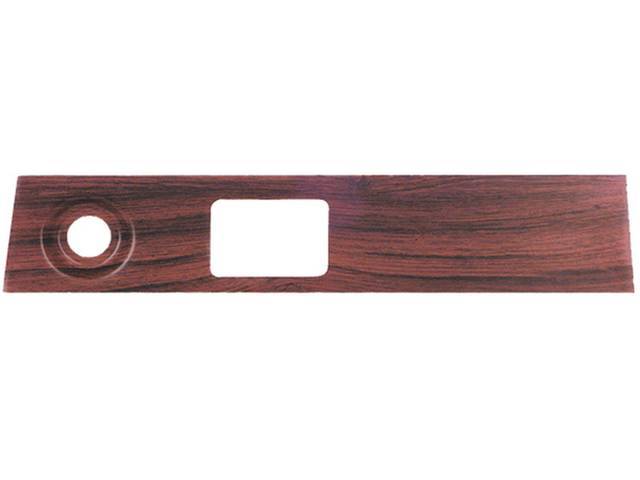 TRIM PLATE, Windshield Wiper, plate w/ mounting studs attached, cherry woodgrain finish, Replaces Original GM P/n 3945971, Repro